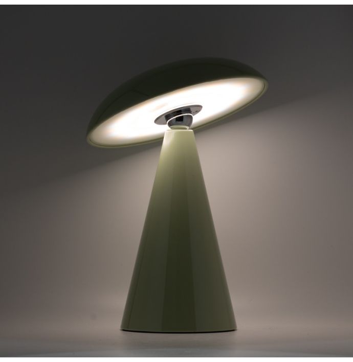 Bureaulamp Mushie LED op accu groen, afneembare kap