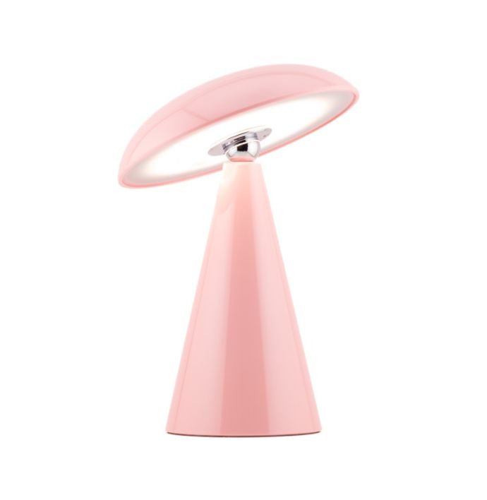 Bureaulamp Mushie LED op accu roze, afneembare kap