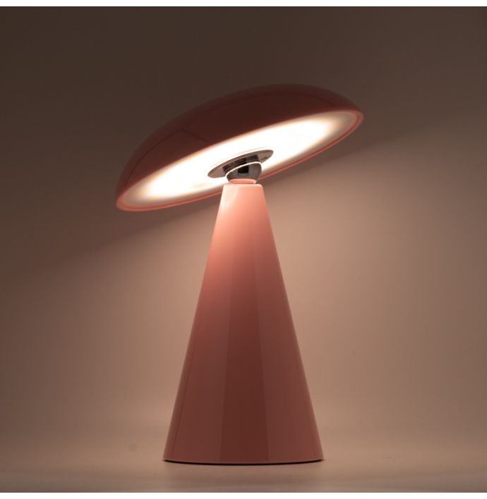 Bureaulamp Mushie LED op accu roze, afneembare kap