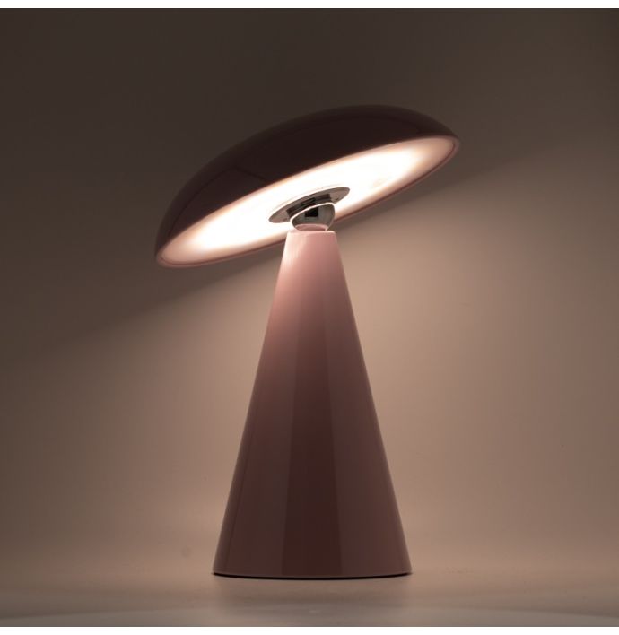 Bureaulamp Mushie LED op accu lila, afneembare kap