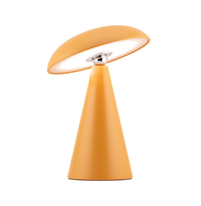 Bureaulamp Mushie LED op accu mat oker, afneembare kap