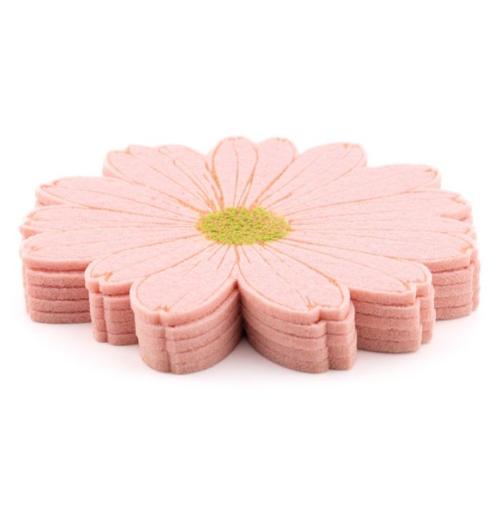 Vilten onderzetter set van 6 roze