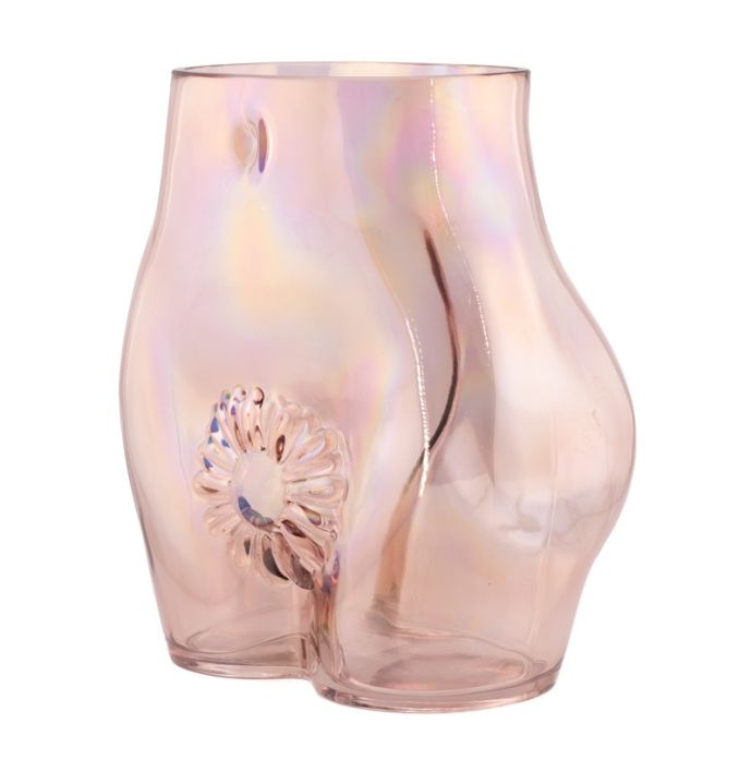 Glazen vaas butt holo roze