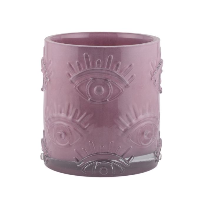 Glazen vaas eyes burgundy