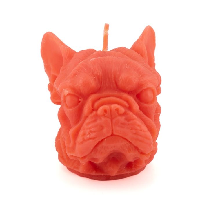 Kaars bulldog oranje