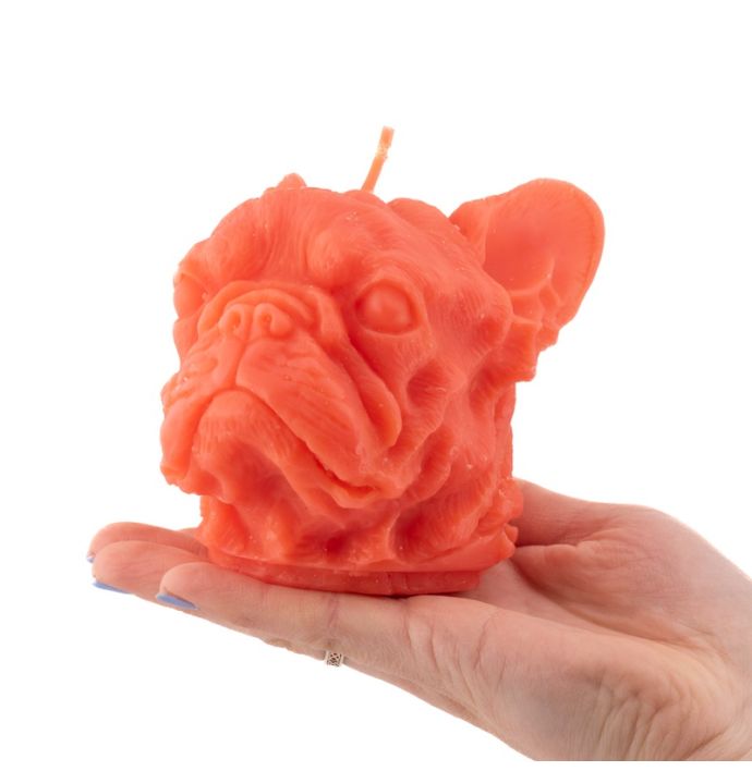 Kaars bulldog oranje