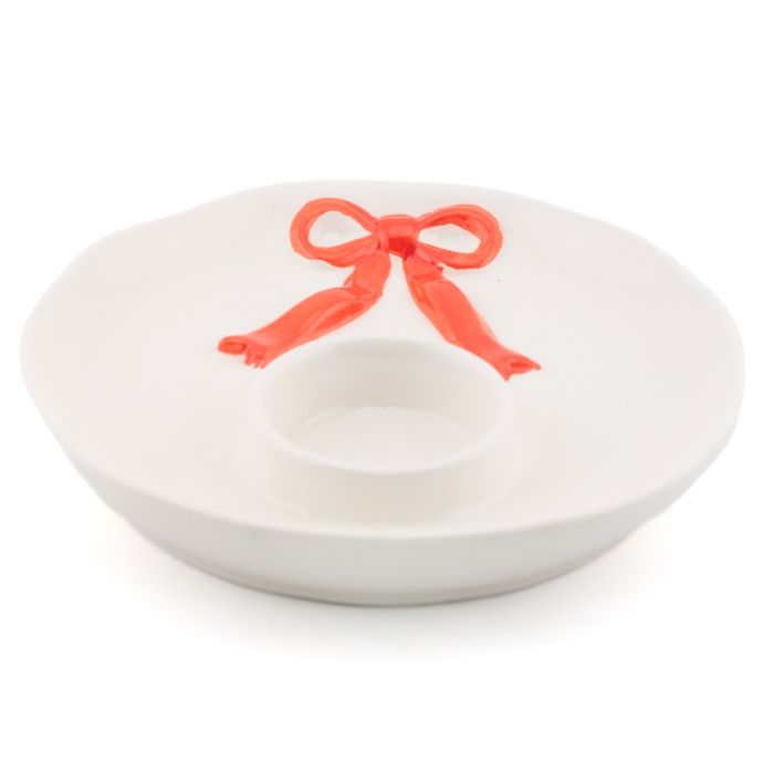 Aardewerk waxine plateau bow