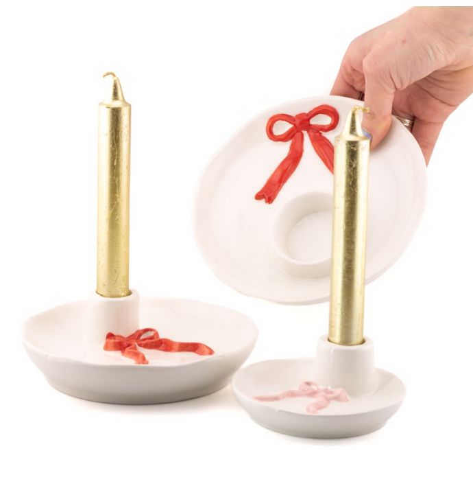 Aardewerk waxine plateau bow