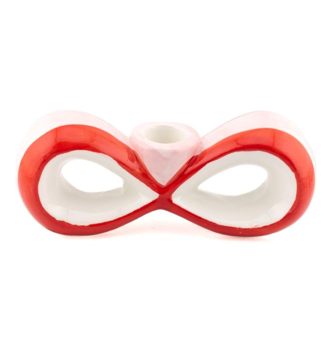 Aardewerk kaarsenstandaard bow L