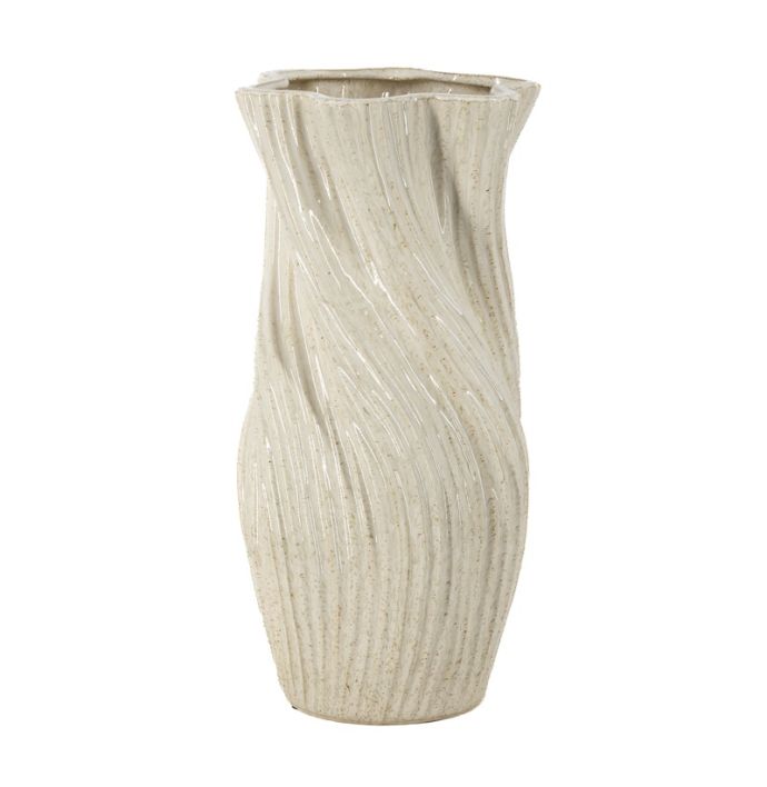 Aardewerk vaas Nira M beige