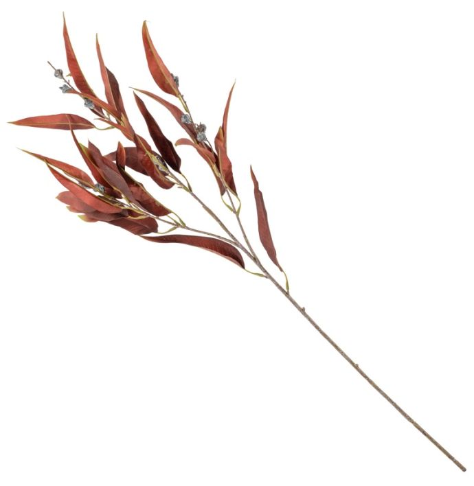Kunstbloem eucalytpus 103cm rood