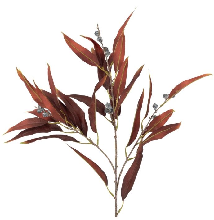 Kunstbloem eucalytpus 103cm rood
