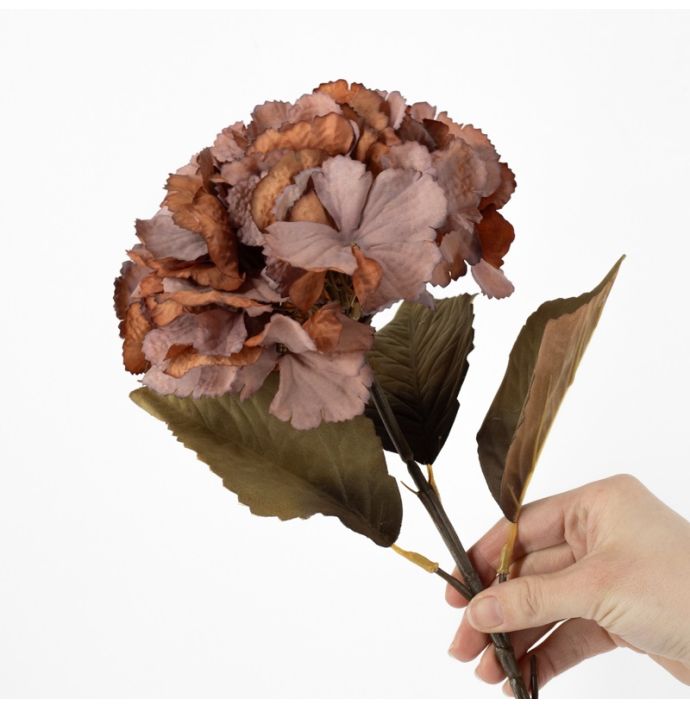 Kunstbloem hortensia 70cm oker