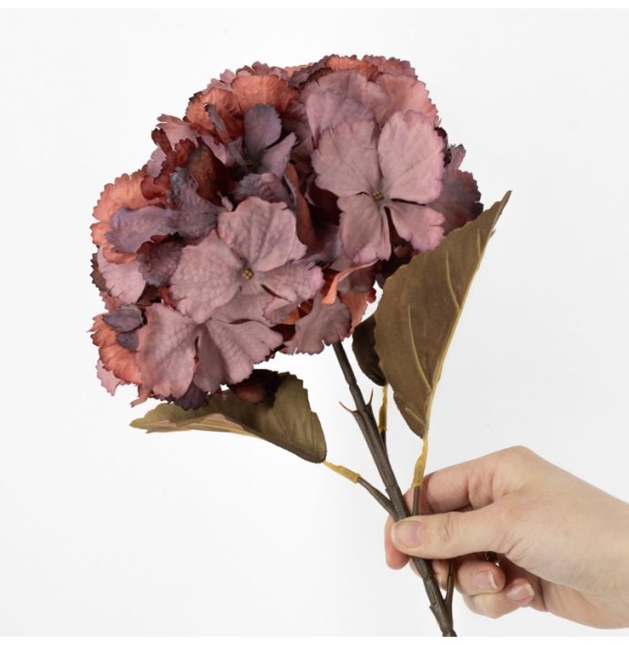 Kunstbloem hortensia 70cm rood
