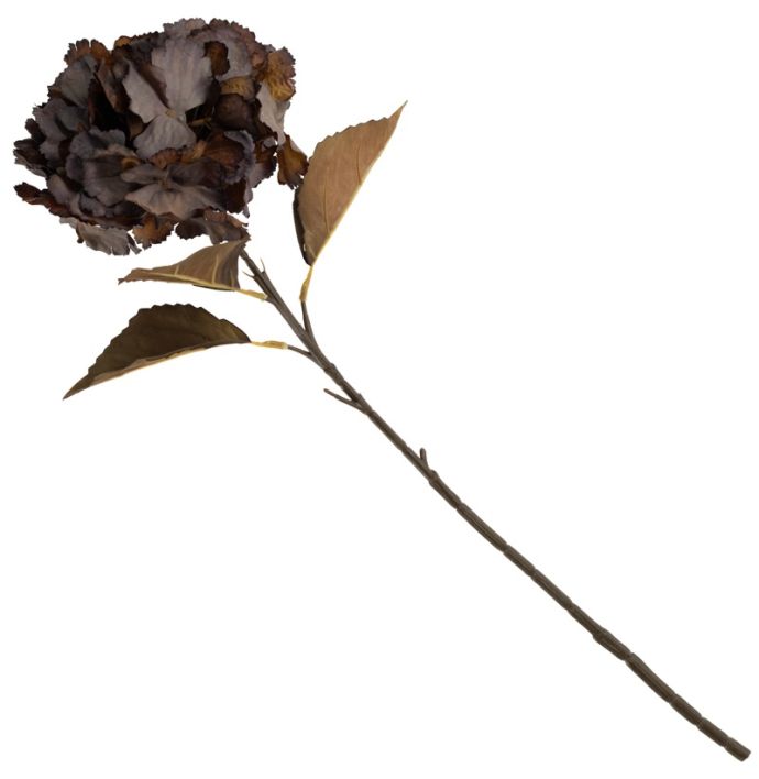 Kunstbloem hortensia 70cm bruin