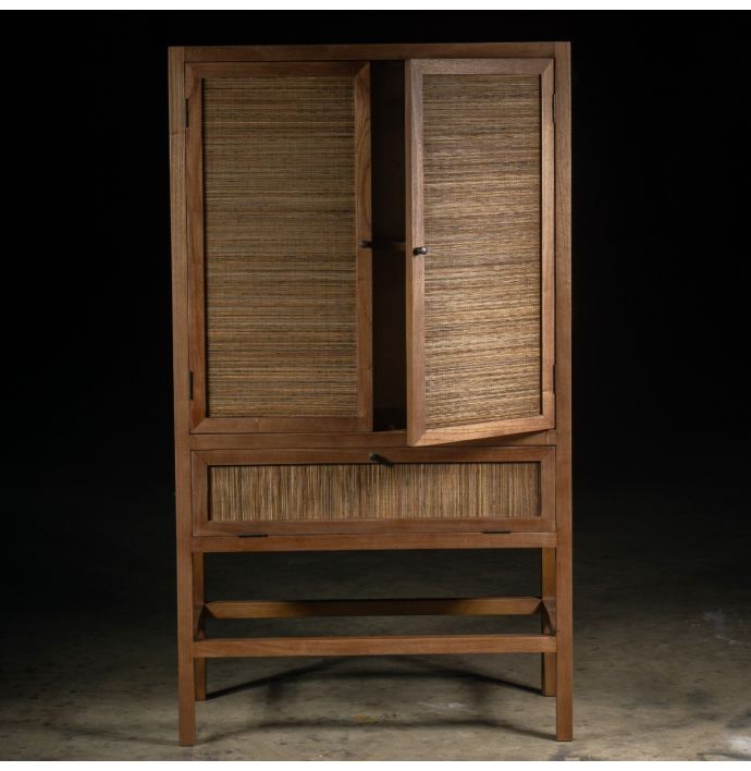 Cabinet teak met kokosvezel Yaren 90cm