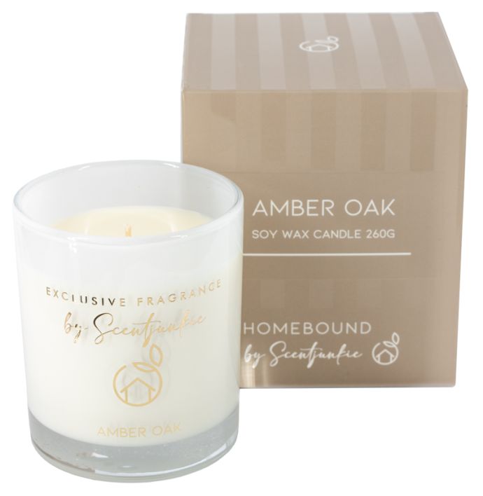 Geurkaars 260g amber oak