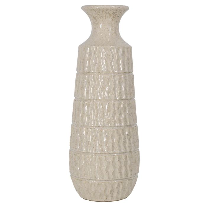Aardewerk vaas Aztec beige