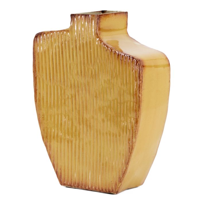 Metalen vaas solid mustard