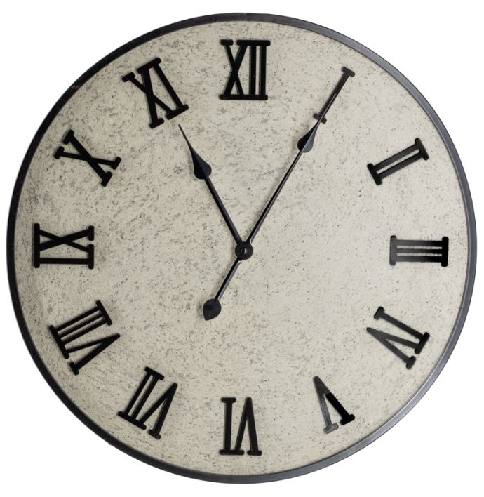 Wandklok metaal 60cm off-white