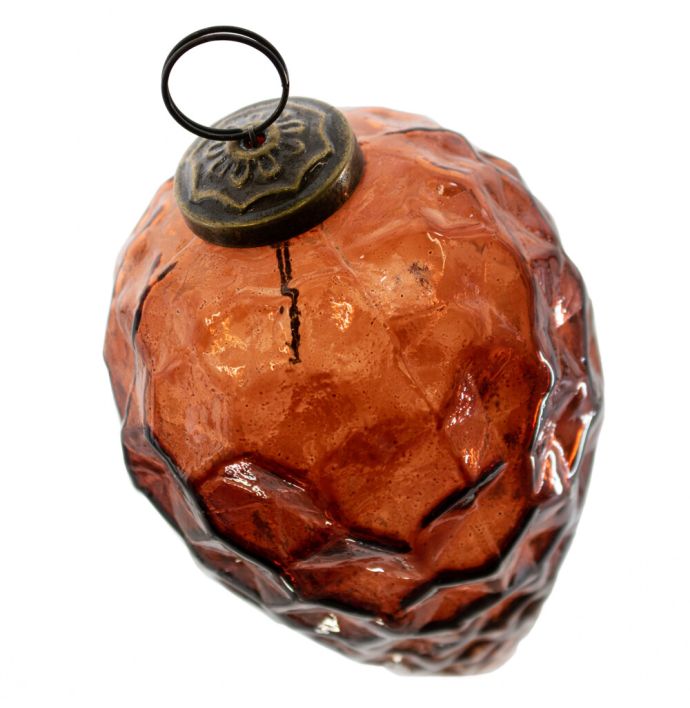 Kerstbal glas amber