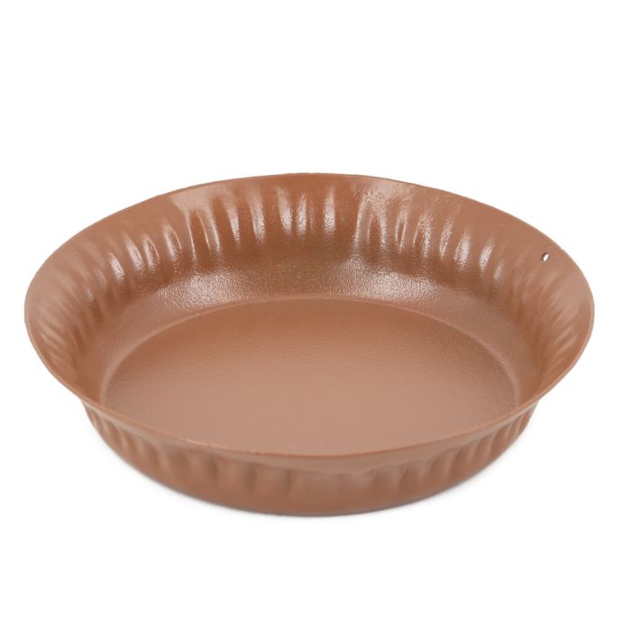 Metalen schaaltje ribbel brique