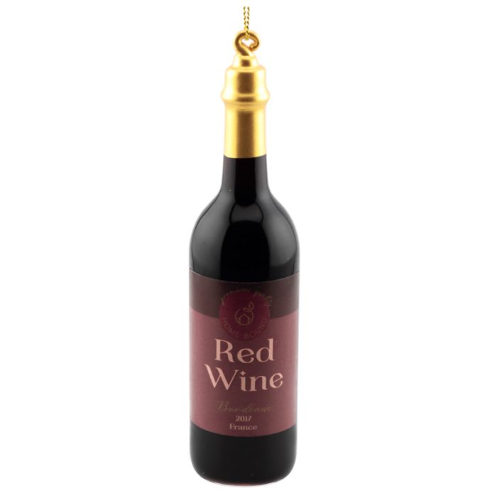 Kerstbal fles rode wijn