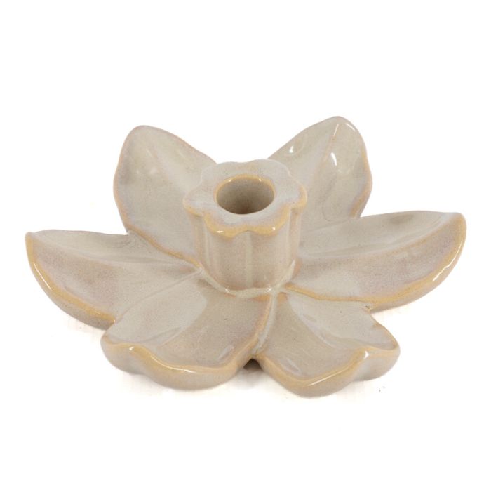 Kaarsenstandaard lotus beige wb