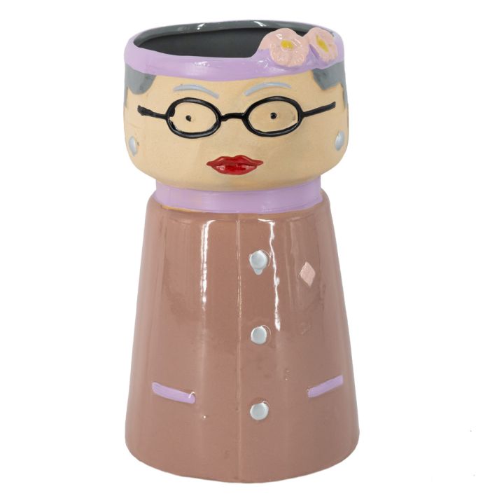 Aardewerk Kokeshi Doll vaas Queen Elizabeth