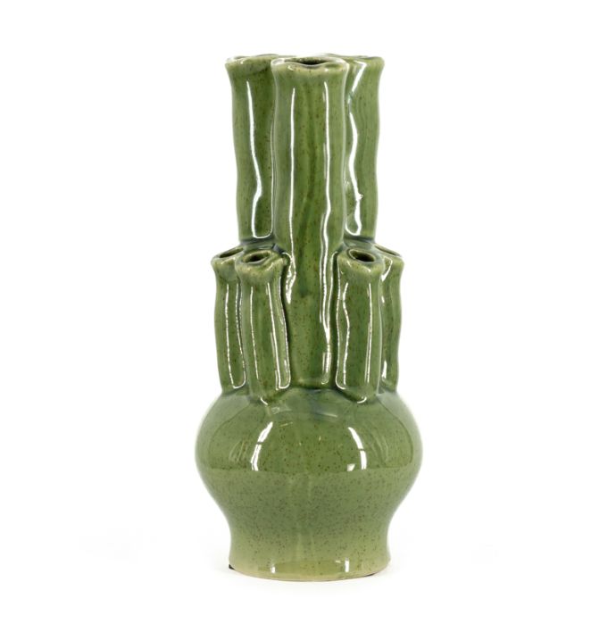 Aardewerk tulpenvaas S groen
