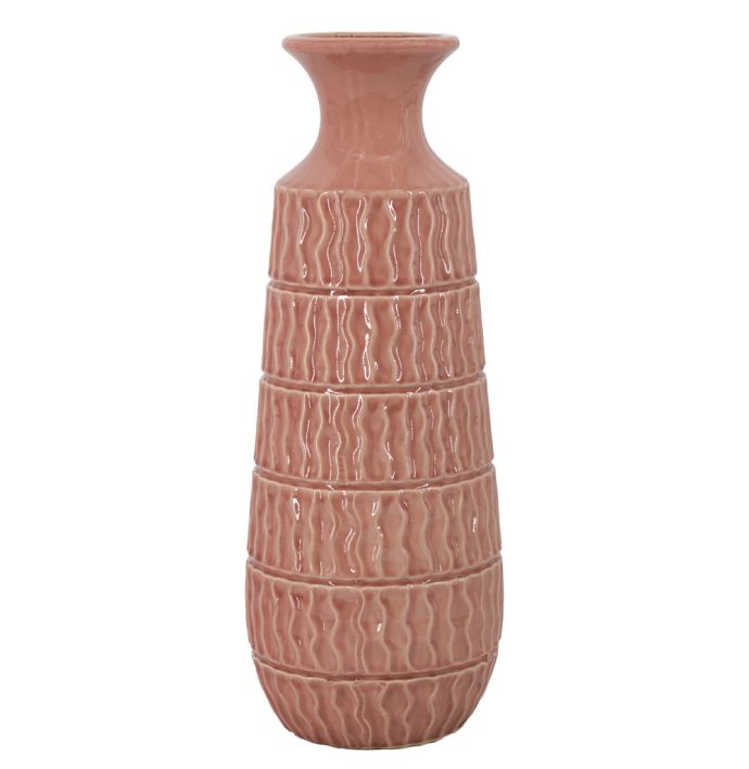 Aardewerk vaas Aztec roze