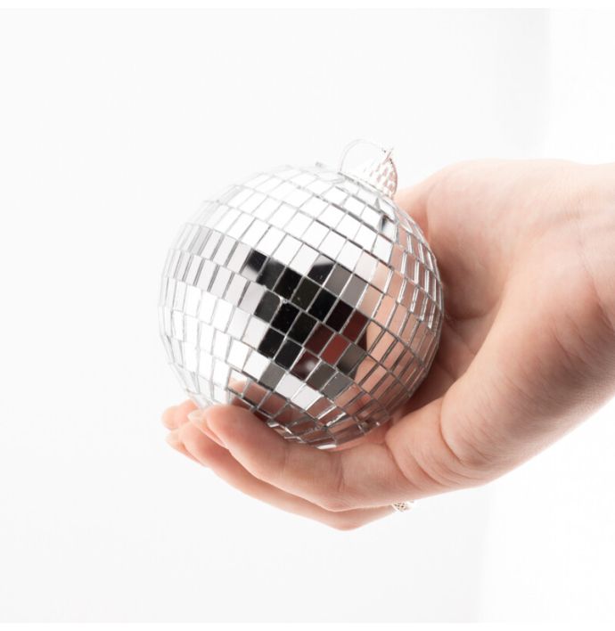 Set van 6 discoballen - Zilver - 8cm