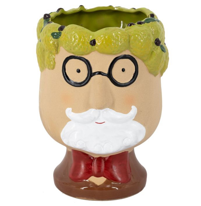 Aardewerk vaas man met baard