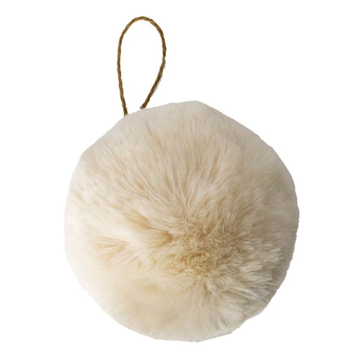 Fluffy bal hangend wit 10cm