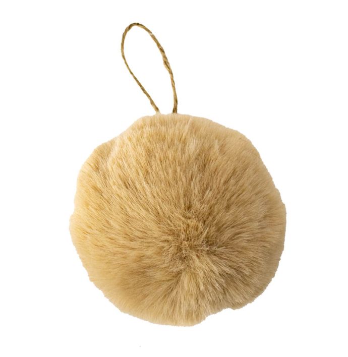Fluffy bal hangend taupe 10cm