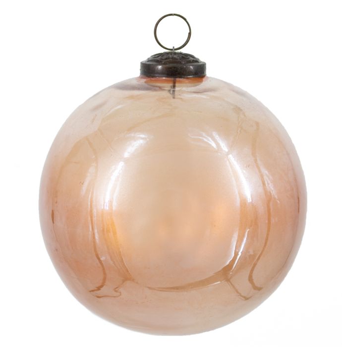 Kerstbal glas roze