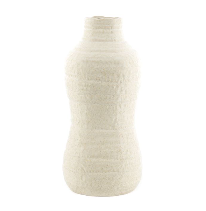 Aardewerk vaas Curve beige