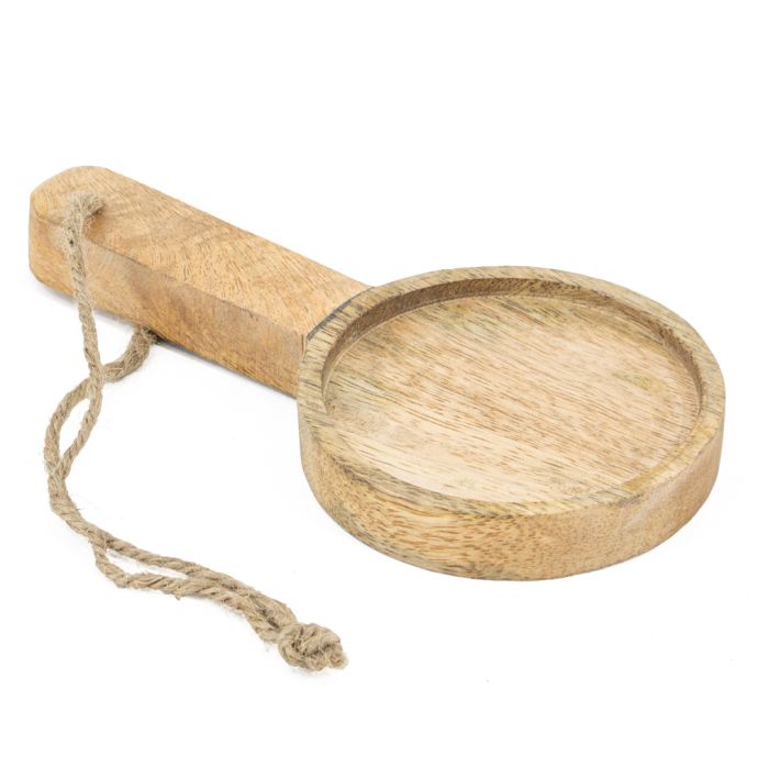 Houten schaaltje met hengsel