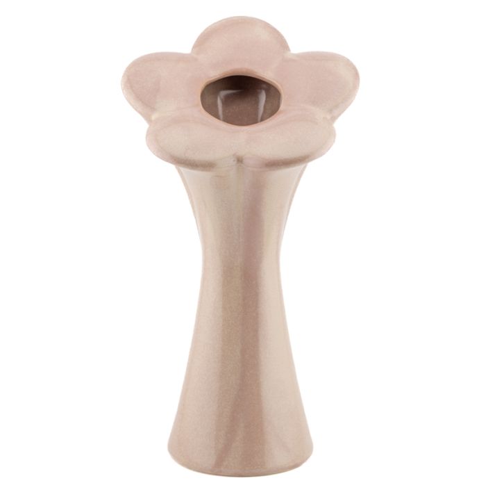 Vaas bloem beige L