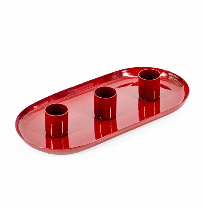 Kaarsenstandaard ovaal maroon