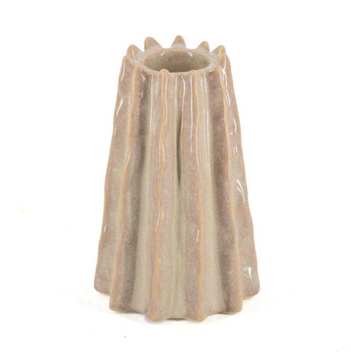 Aardewerk kaarsenstandaard loam beige wb