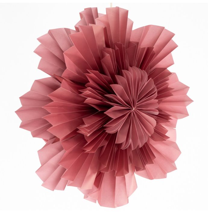 Kerstster flower 40cm pomegrenate met pendel