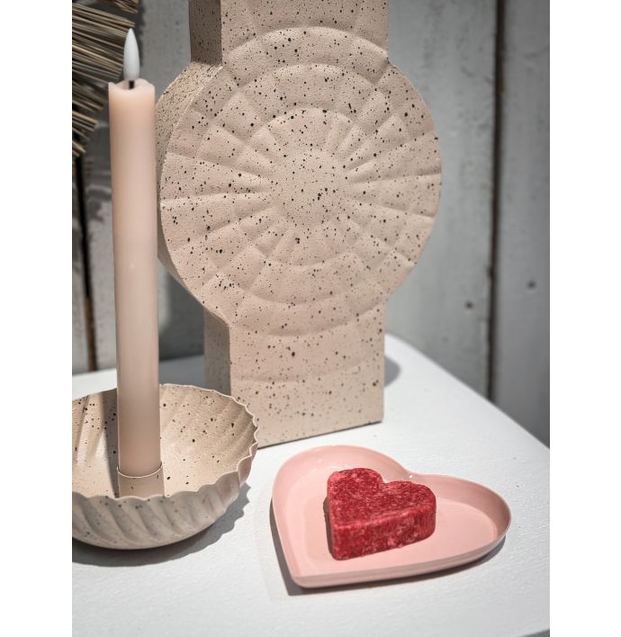 Metalen tray hart roze