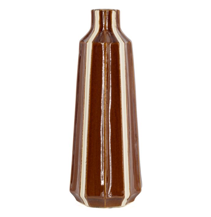 Aardewerk vaas Strea L bruin beige
