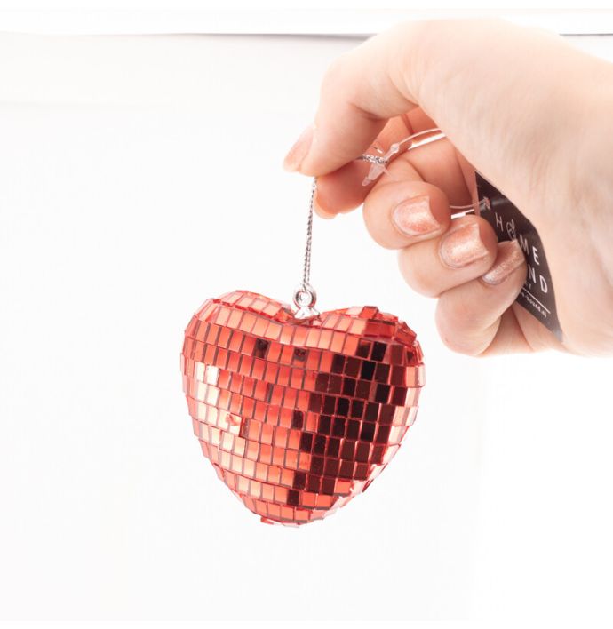 Hanger Disco hart - Rood - 6,5cm