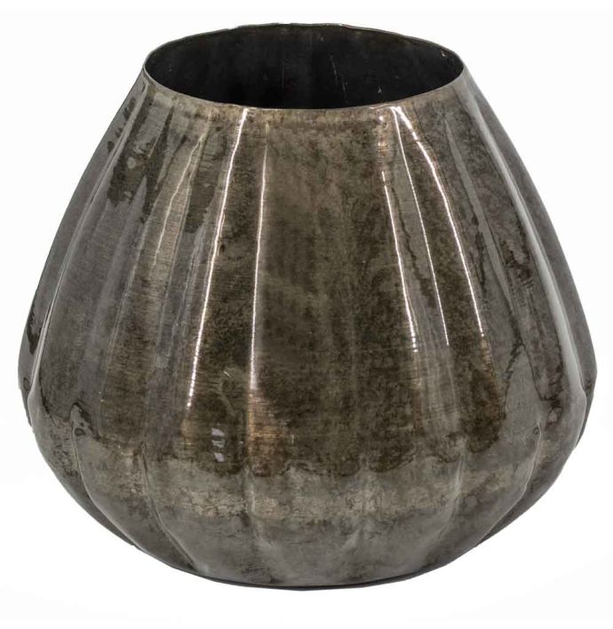 Metalen vaas olive