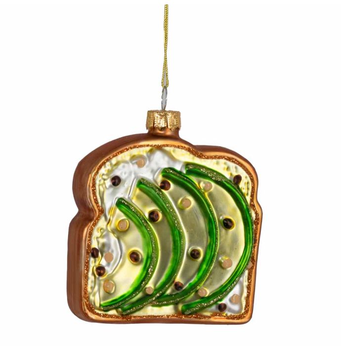 Kerstbal avocado op toast