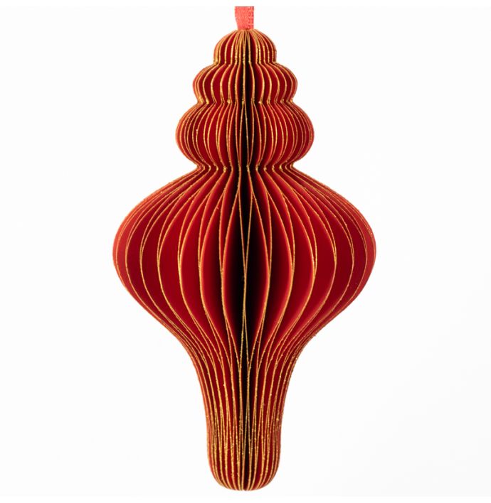 Papieren honeycomb hanger rood