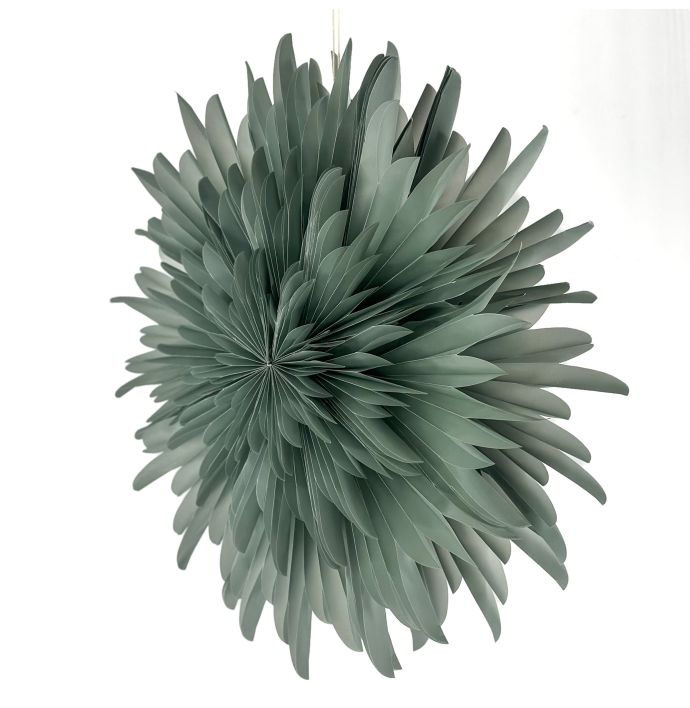 Kerstster snow 60cm turquoise met pendel