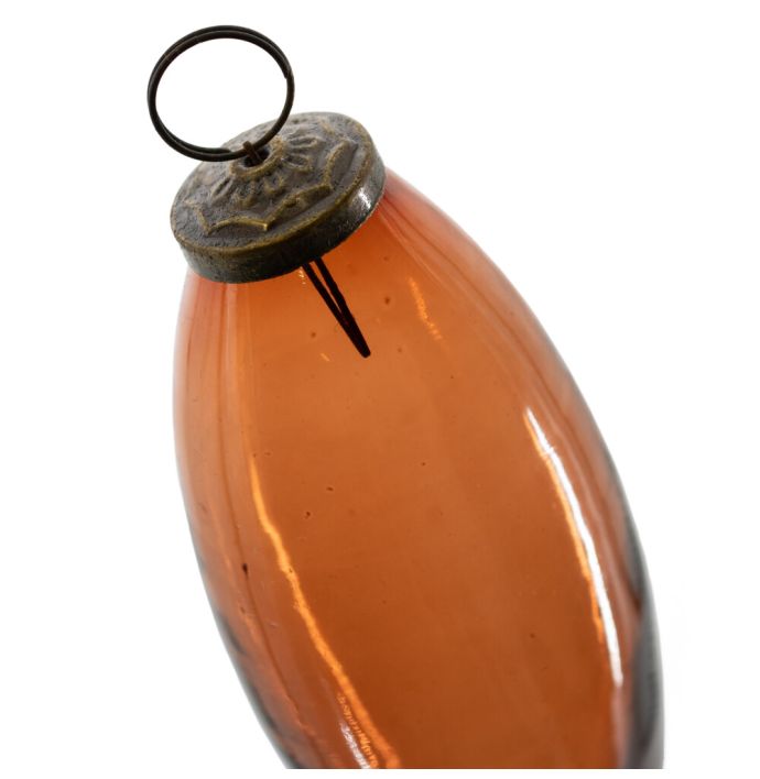 Kerstbal glas amber